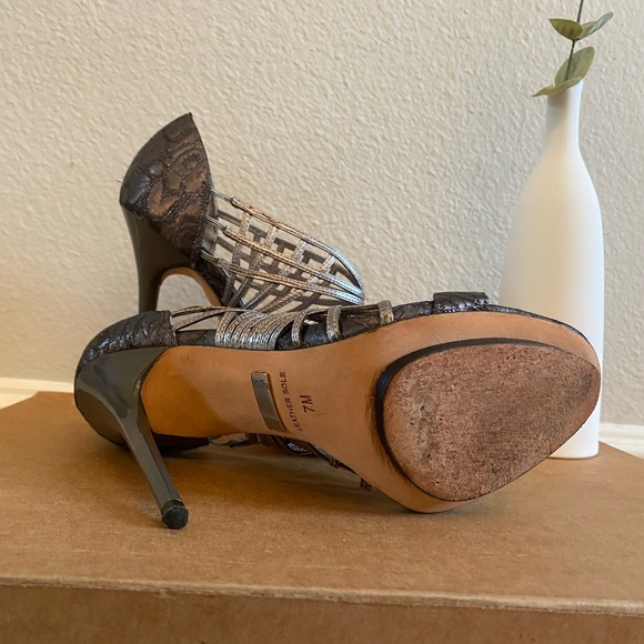 Last Chance: Badgley Mischka Strappy Glitter Heels - Picture 5 of 7